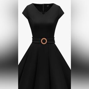 Vintage Summer Dress with Tan Accent